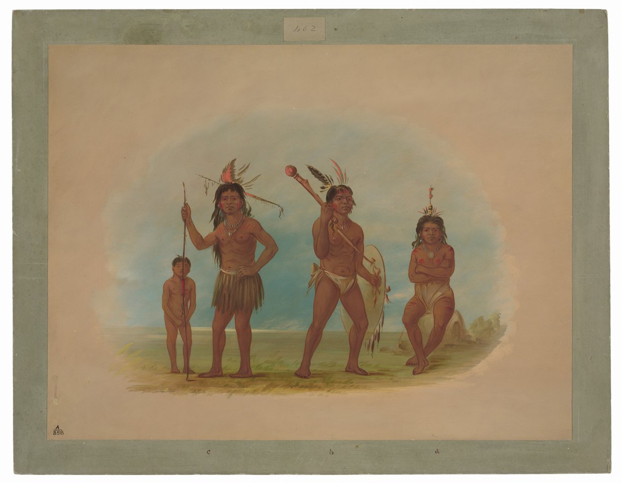 Čtyři indiáni Arawak od George Catlin