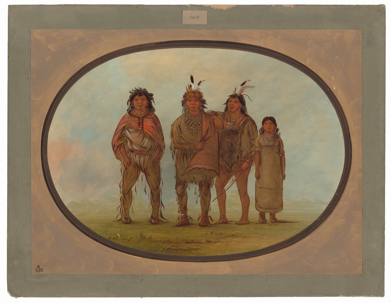 Čtyři indiáni Dogrib od George Catlin