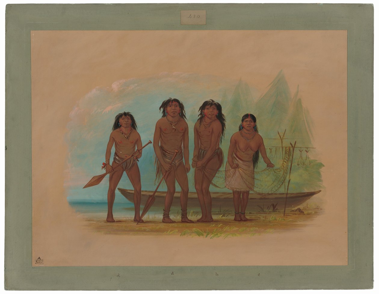 Čtyři Fuegianští indiáni od George Catlin