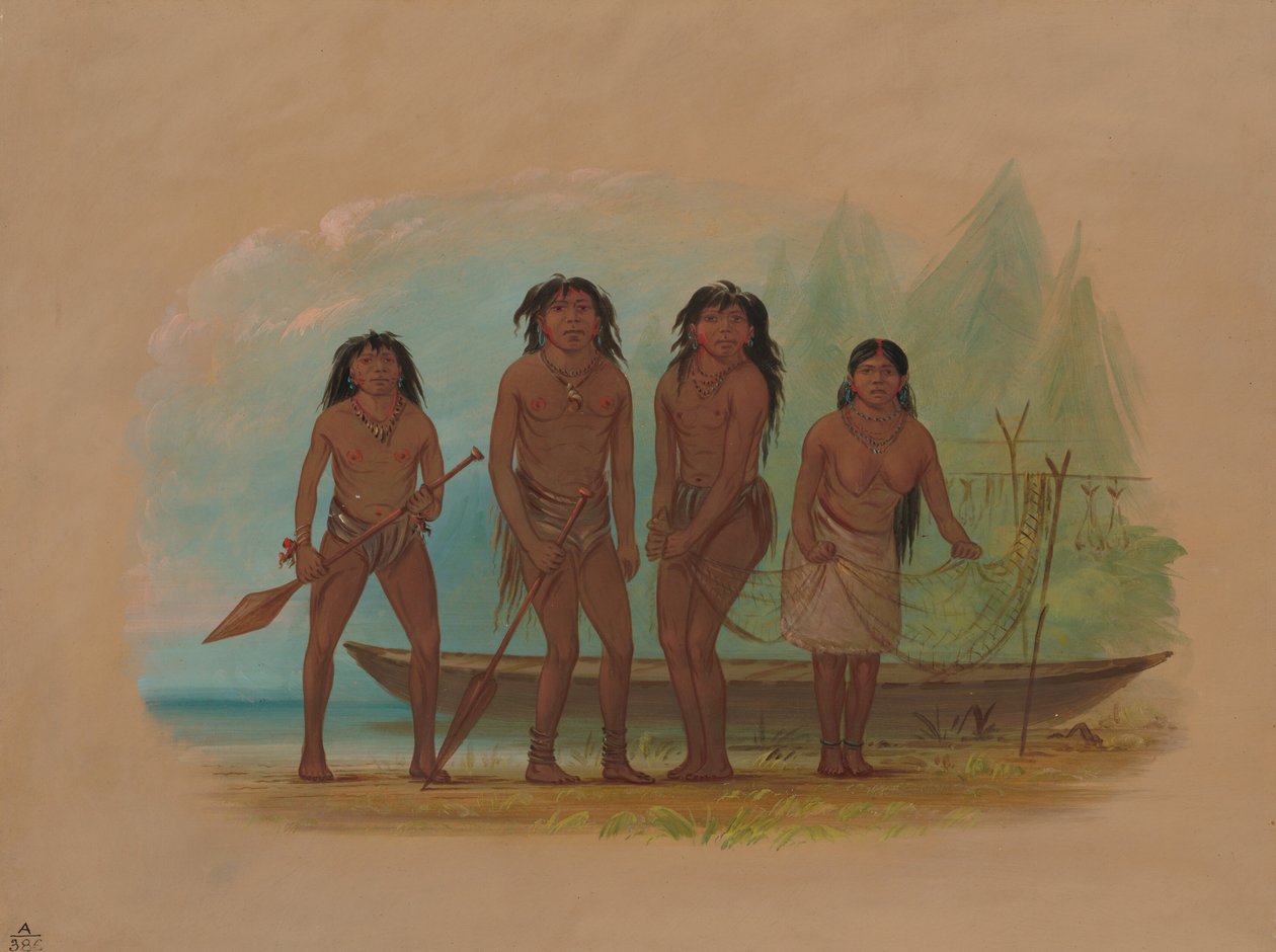 Čtyři Fuegianští Indiáni, 18561869. od George Catlin