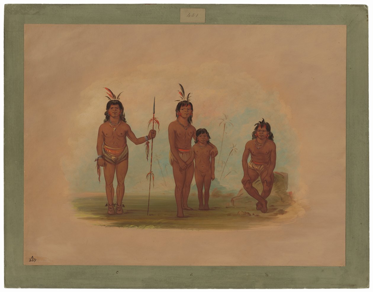 Čtyři goo-a-give indiáni od George Catlin