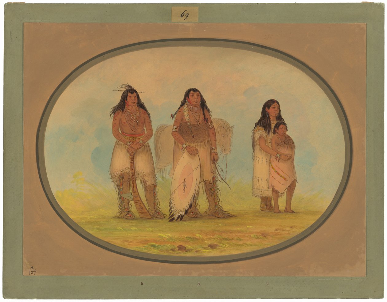 Čtyři indiáni Kiowa od George Catlin