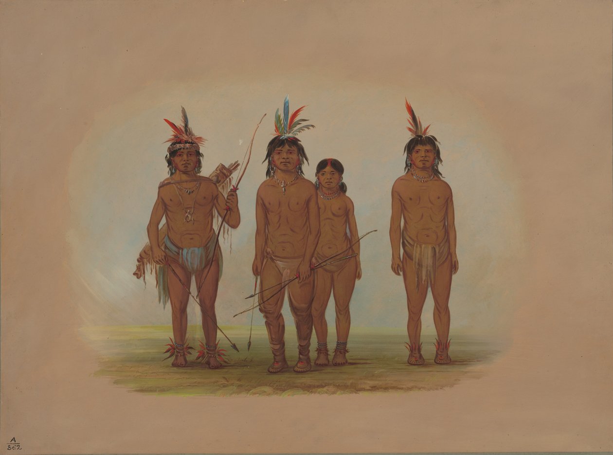 Čtyři indiáni Macouchi, 18541869. od George Catlin