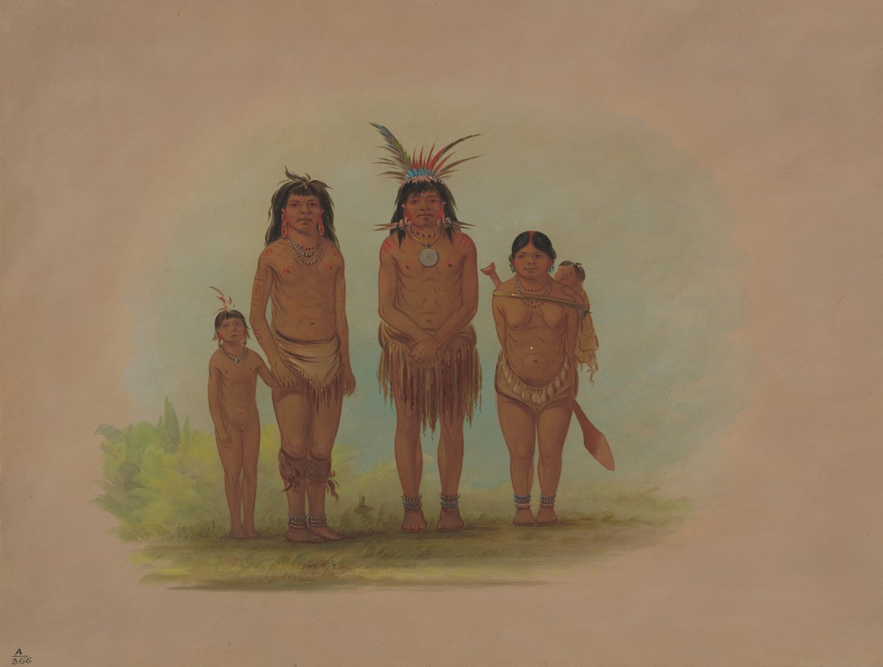 Čtyři indiáni Sepibo, 18541869. od George Catlin