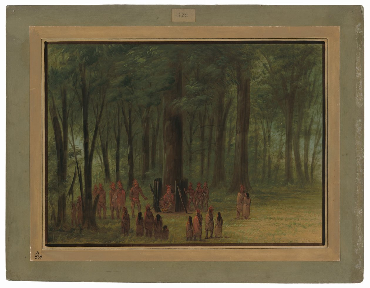 Pohřeb Black Hawk - Saukie od George Catlin