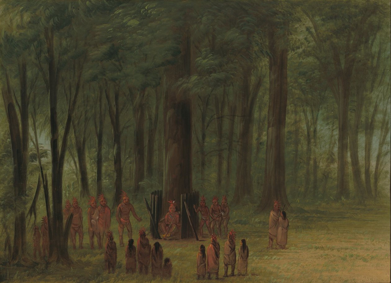 Pohřeb Black Hawk - Saukie, 18611869. od George Catlin
