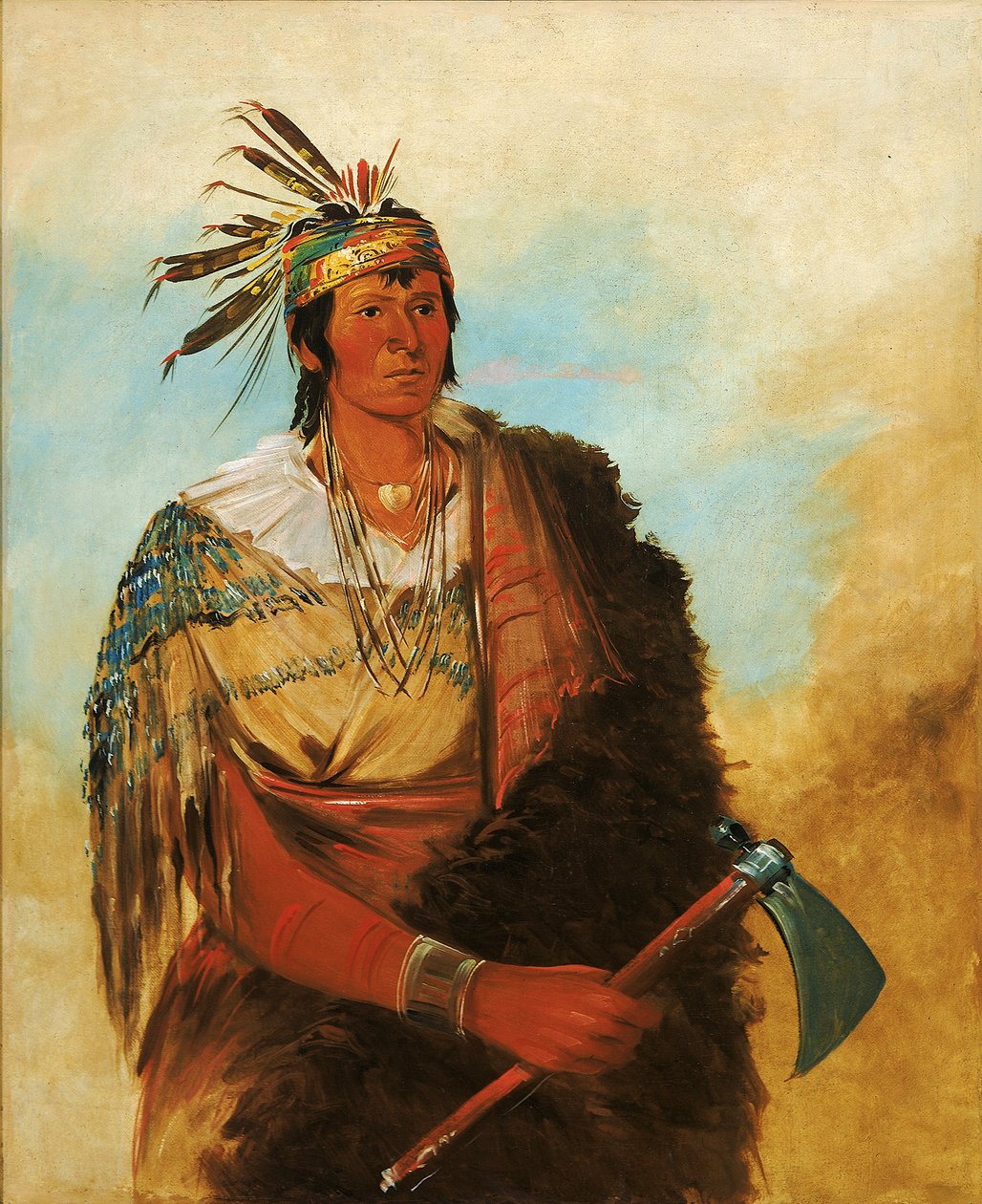 Go-to-ków-pah-ah, stojí sám při sobě, vážený statečný, od George Catlin