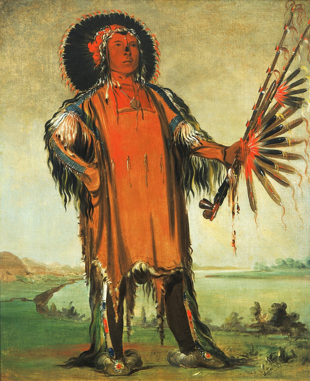 Ha-na-tá-nu-maúk, vlčí náčelník, hlavní náčelník kmene, 1832. od George Catlin