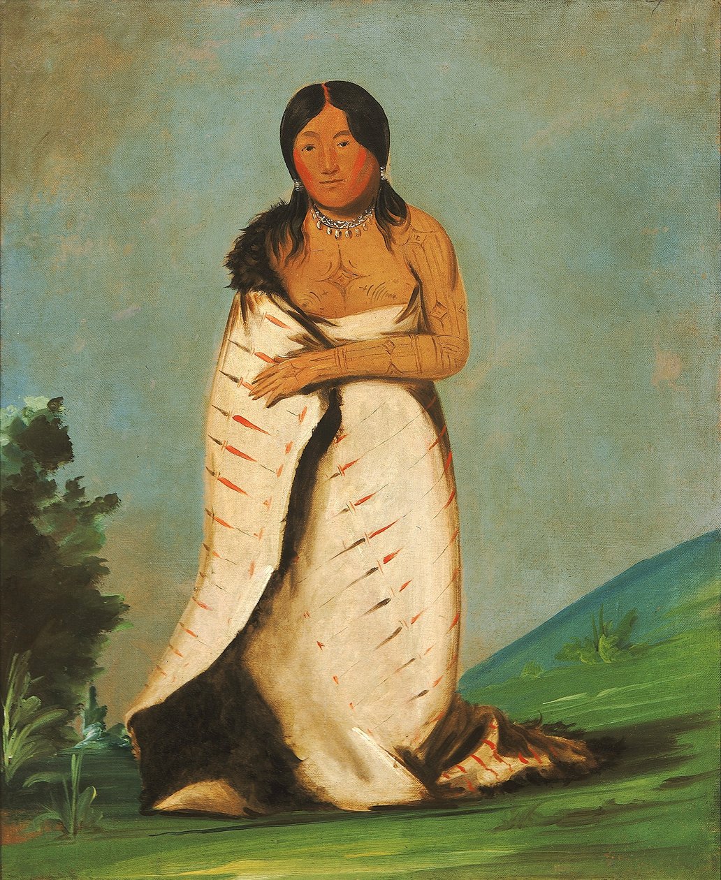 Hee-láh-dee, Čistý pramen, Žena kouře od George Catlin