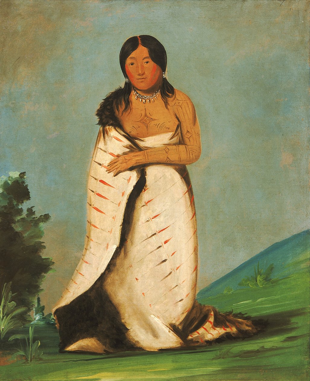 Hee-láh-dee, Čistá fontána, manželka kouře, 1832. od George Catlin