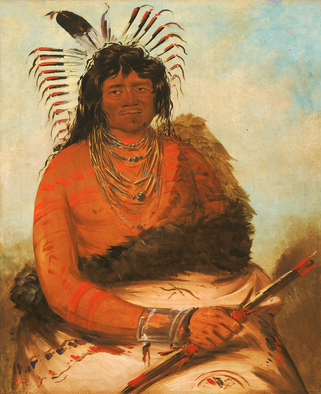 Háh-nee, Bobr, bojovník, 1834. od George Catlin
