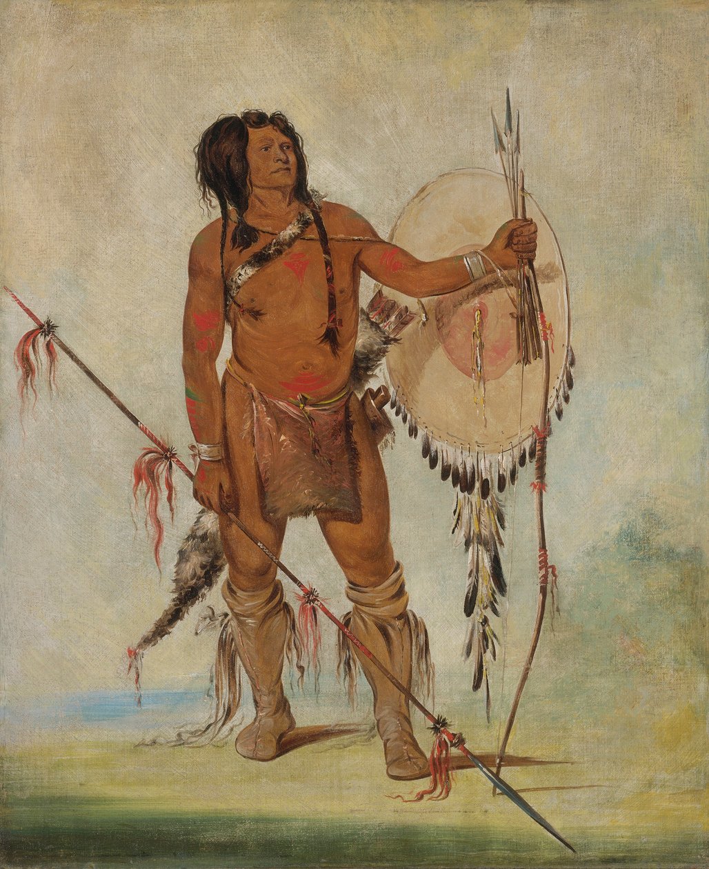 His-oo-sán-chees, Malý Španěl, bojovník od George Catlin