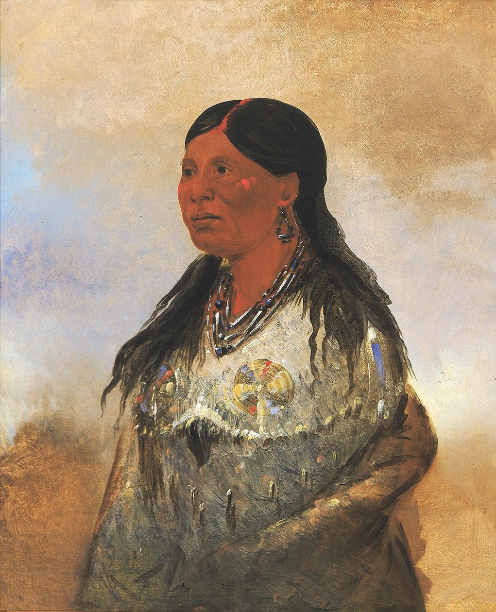 Hón-je-a-pút-o, manželka lovce medvědů od George Catlin