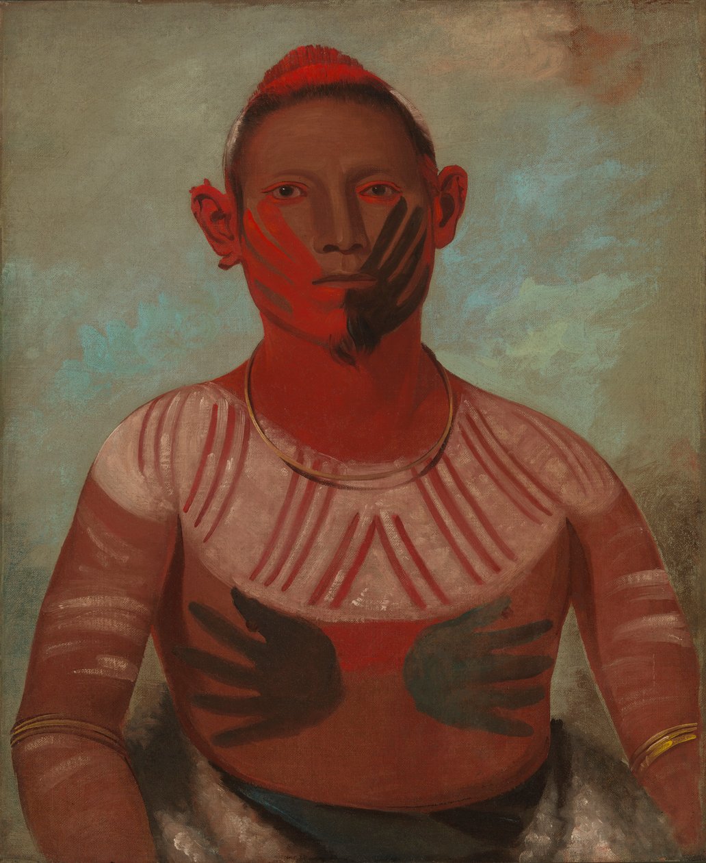 I-o-wáy, jeden z hlavních bojovníků Černého jestřába od George Catlin