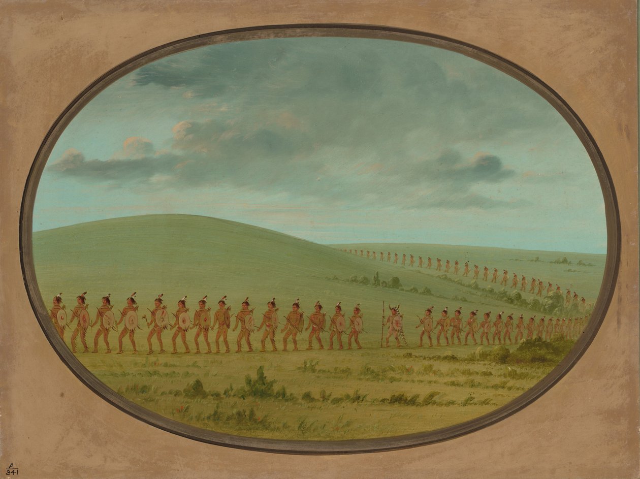 Indian File - Iowa, 18611869. od George Catlin