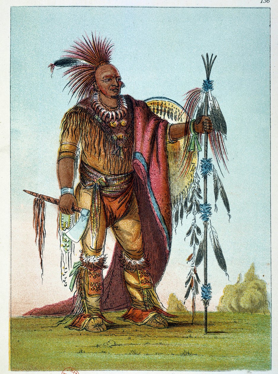 Indiáni Ameriky: Portrét vůdce kmene Sasů a Lišek od George Catlin