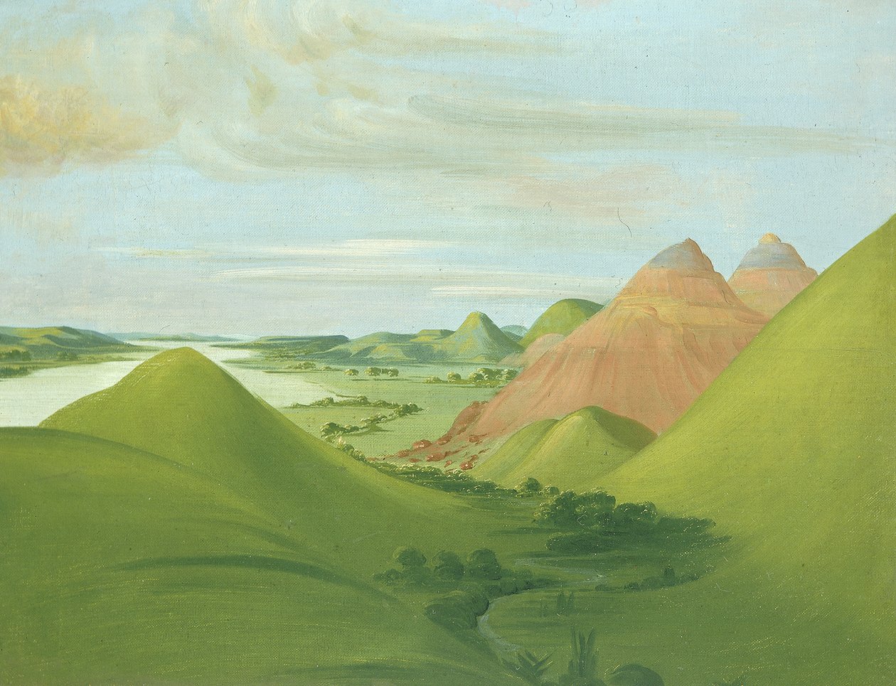 Iron Bluff, 1200 mil nad St. Louis, 1832. od George Catlin