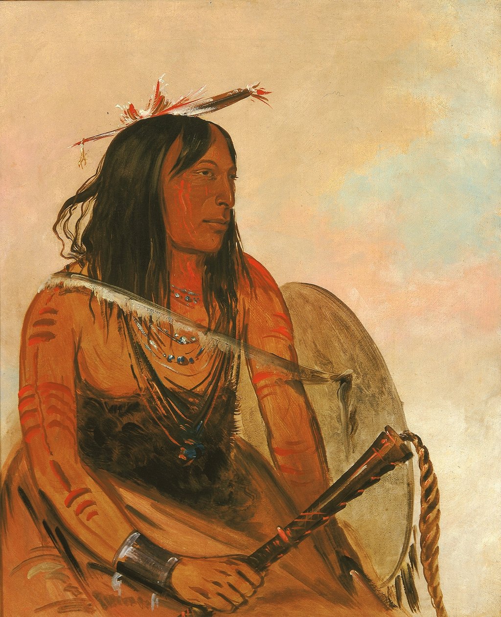 Ish-a-ró-yeh, Ten, kdo nosí vlka, význačný statečný. od George Catlin