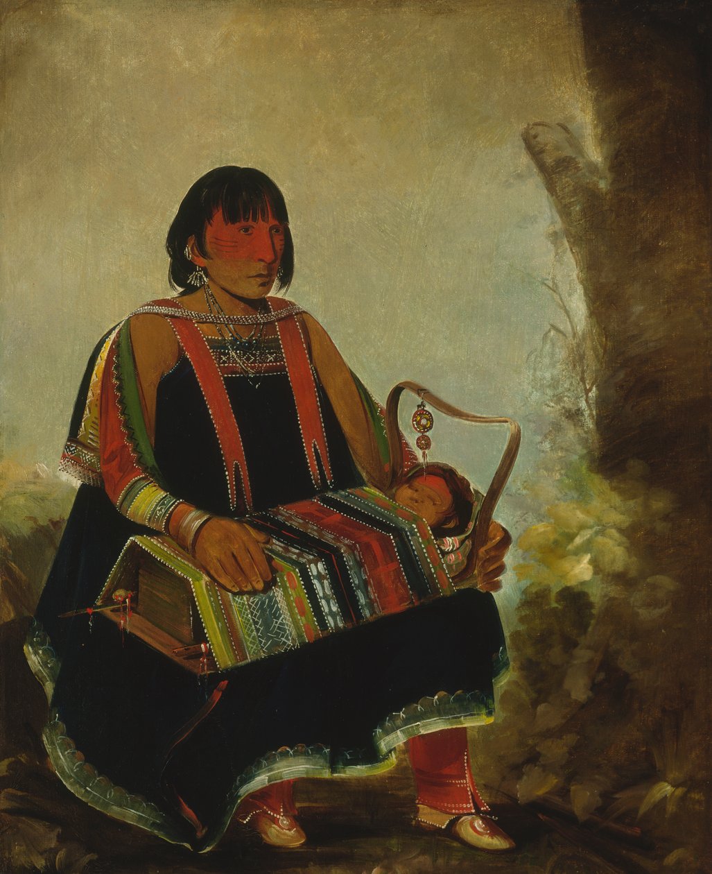 Jú-ah-kís-gaw, Žena s dítětem v kolébce, 1835. od George Catlin