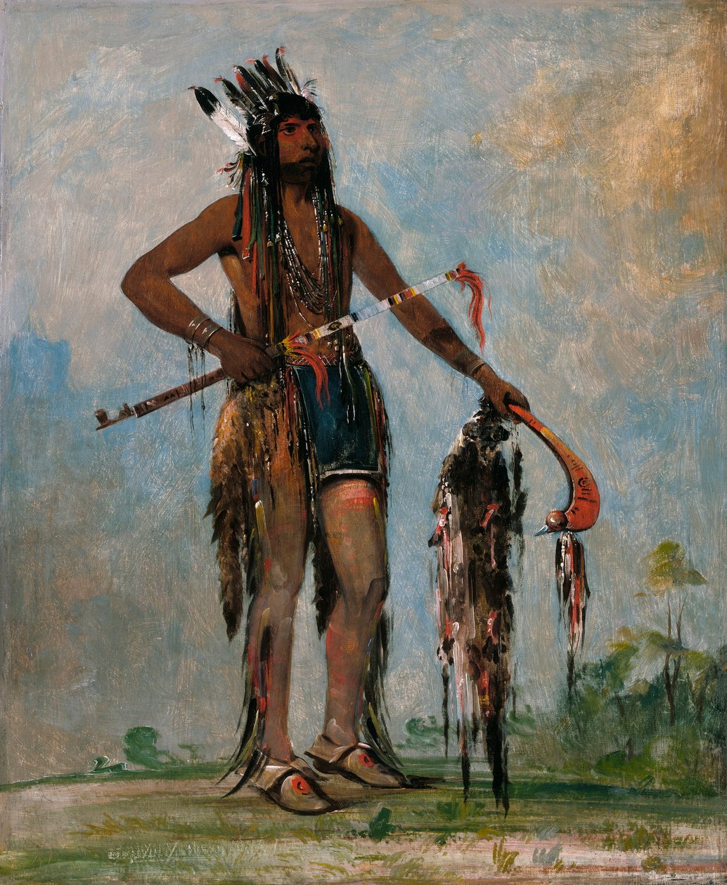 Ka-bés-hunk, Ten, který cestuje všude, bojovník od George Catlin