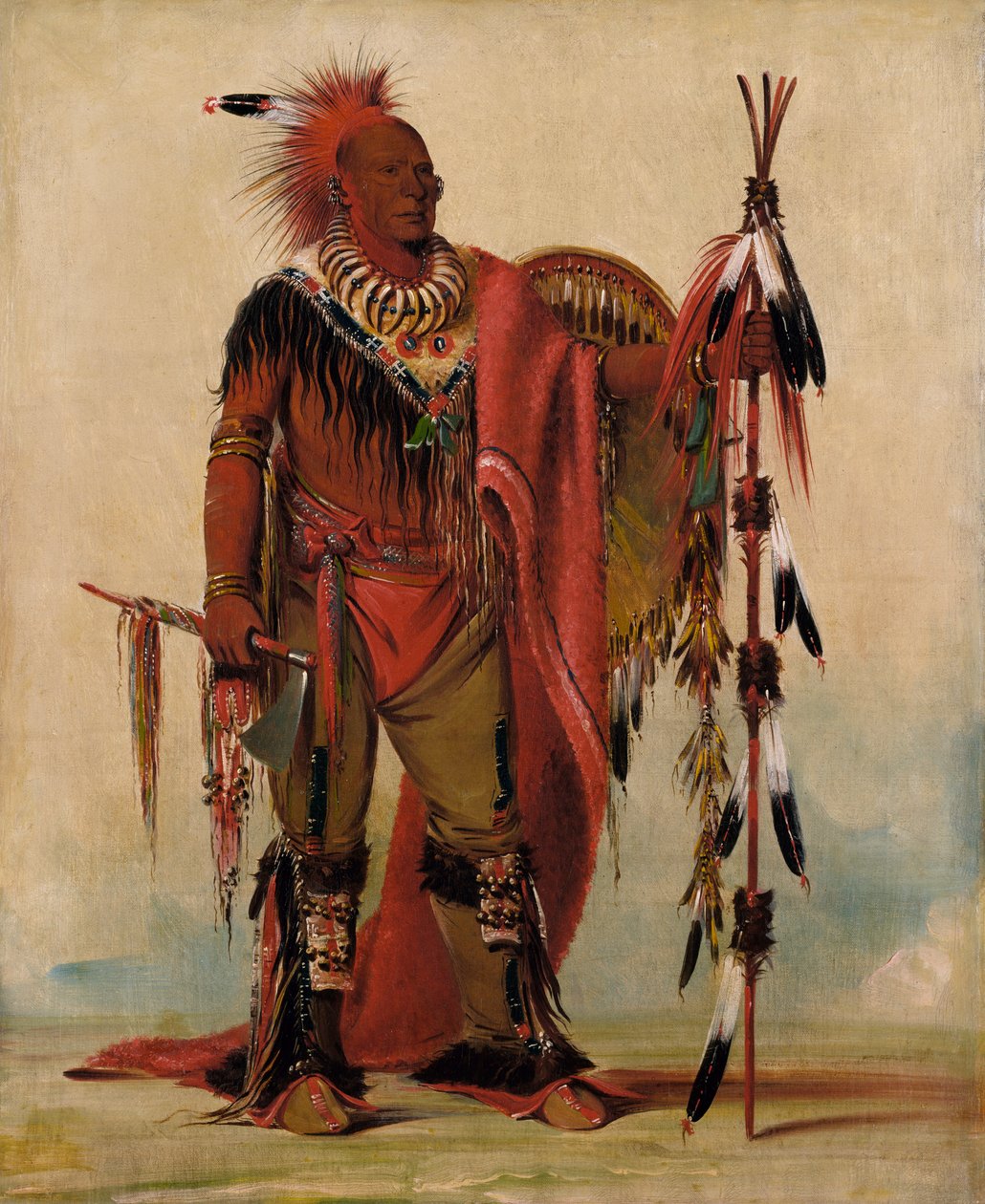 Kee-o-kúk, Bdělá liška, náčelník kmene, 1835. od George Catlin
