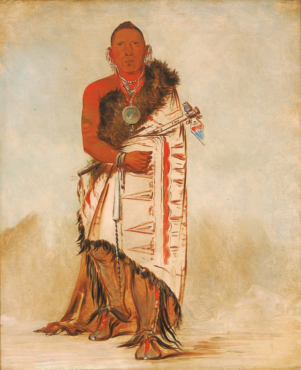 Ki-hó-go-waw-shú-shee, statečný náčelník, náčelník kmene od George Catlin