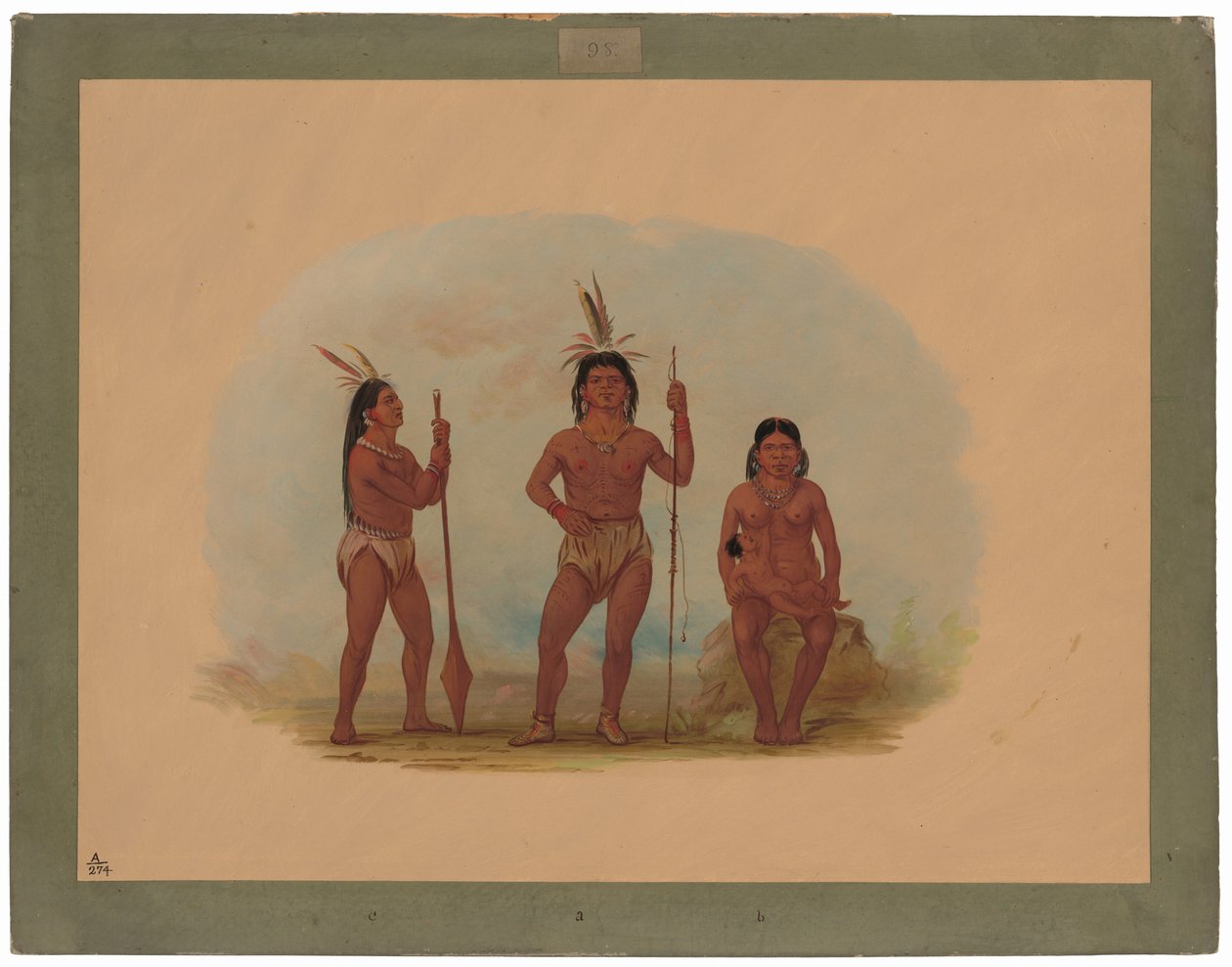 Náčelník Klahoquaht, jeho žena a syn od George Catlin