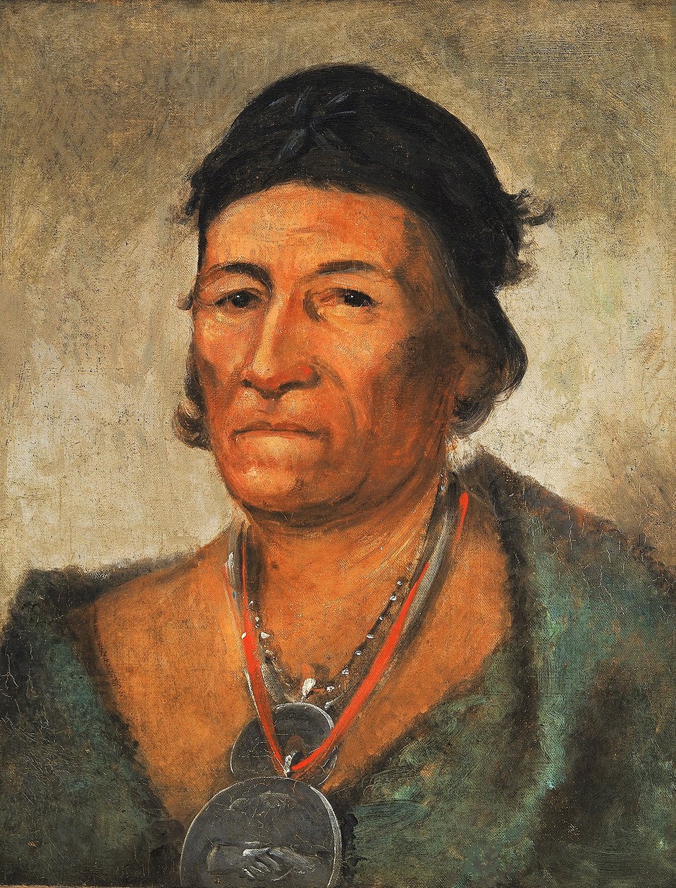 Ko-mán-i-kin, Velká vlna, starý a významný náčelník od George Catlin