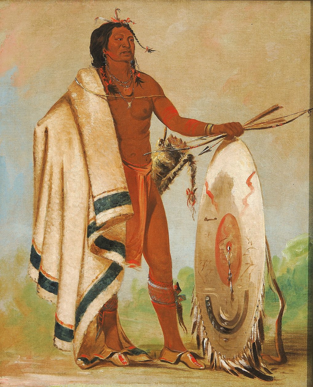 Kotz-a-tó-ah, Kouřový štít, Významný válečník od George Catlin