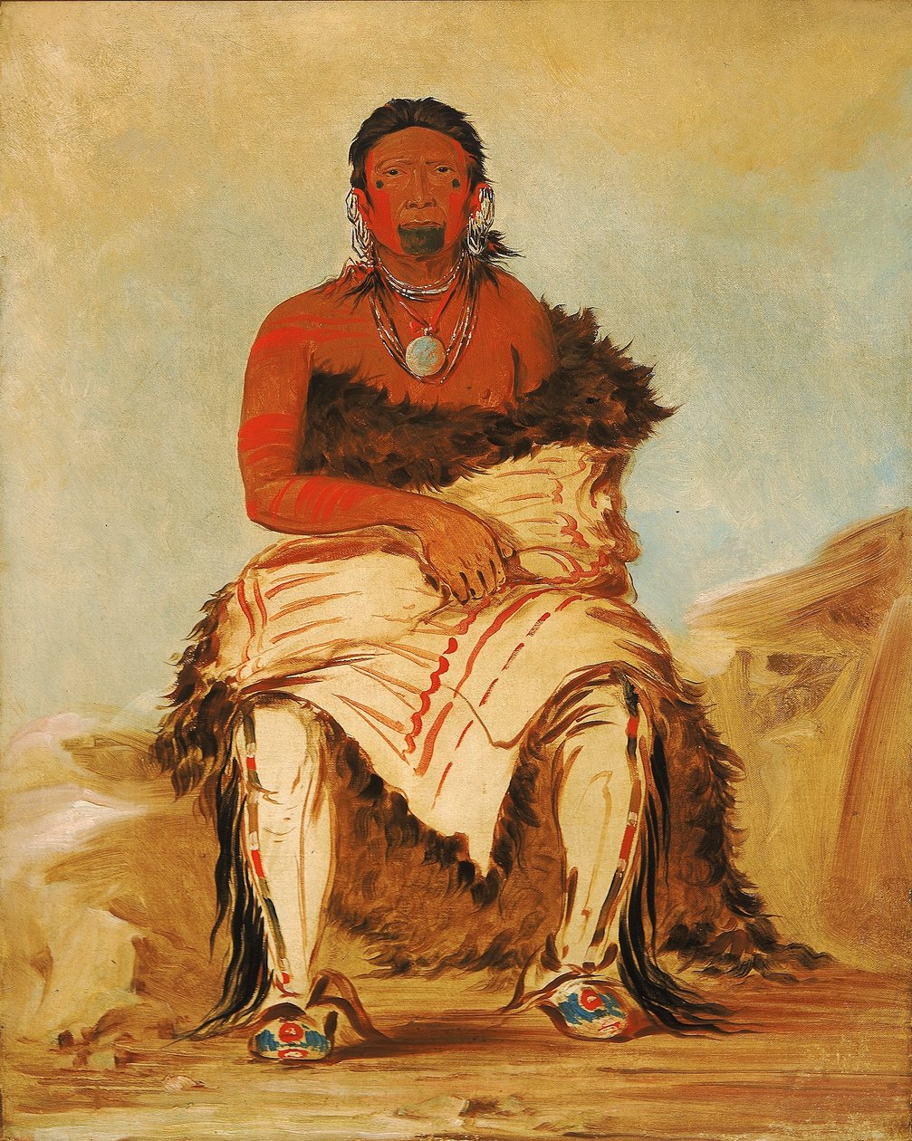Lá-shah-le-stáw-hix, náčelník Man, republikánský náčelník Pawnee. od George Catlin