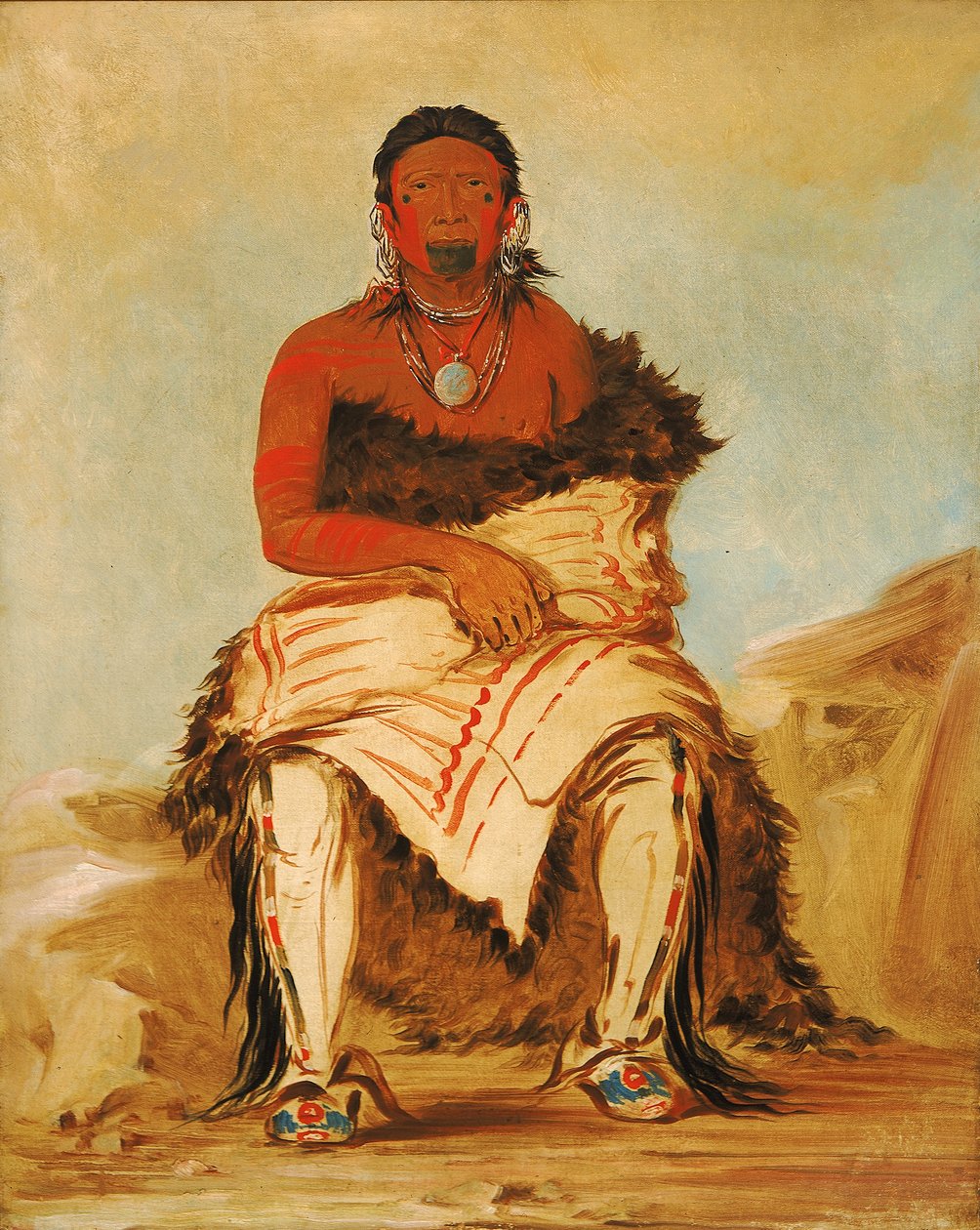 Lá-shah-le-stáw-hix, Man Chief, republikánský Pawnee, 1832. od George Catlin