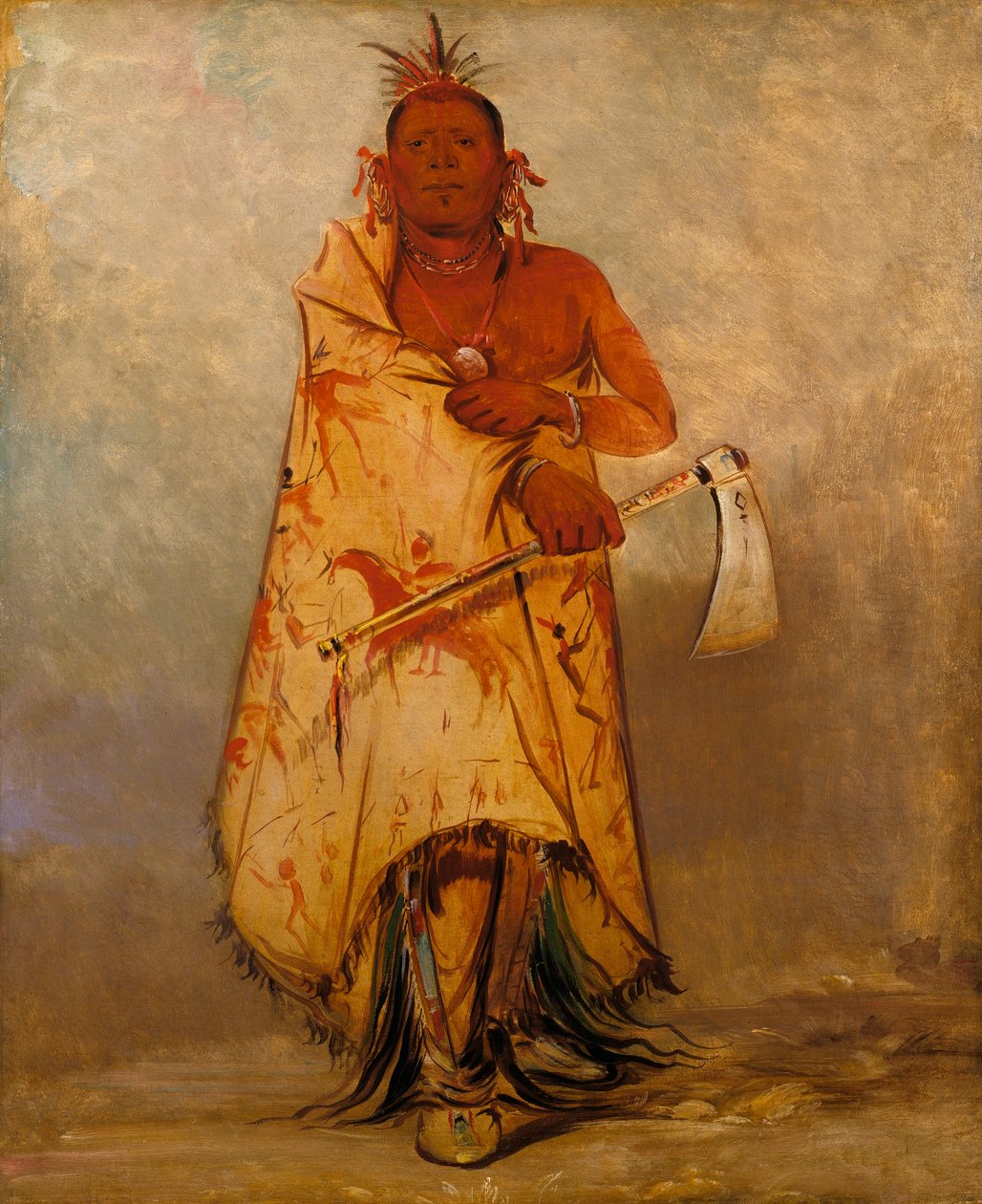 Le-sháw-loo-láh-le-hoo, Velký los, náčelník paňejského kmene Skidi (Vlků). od George Catlin