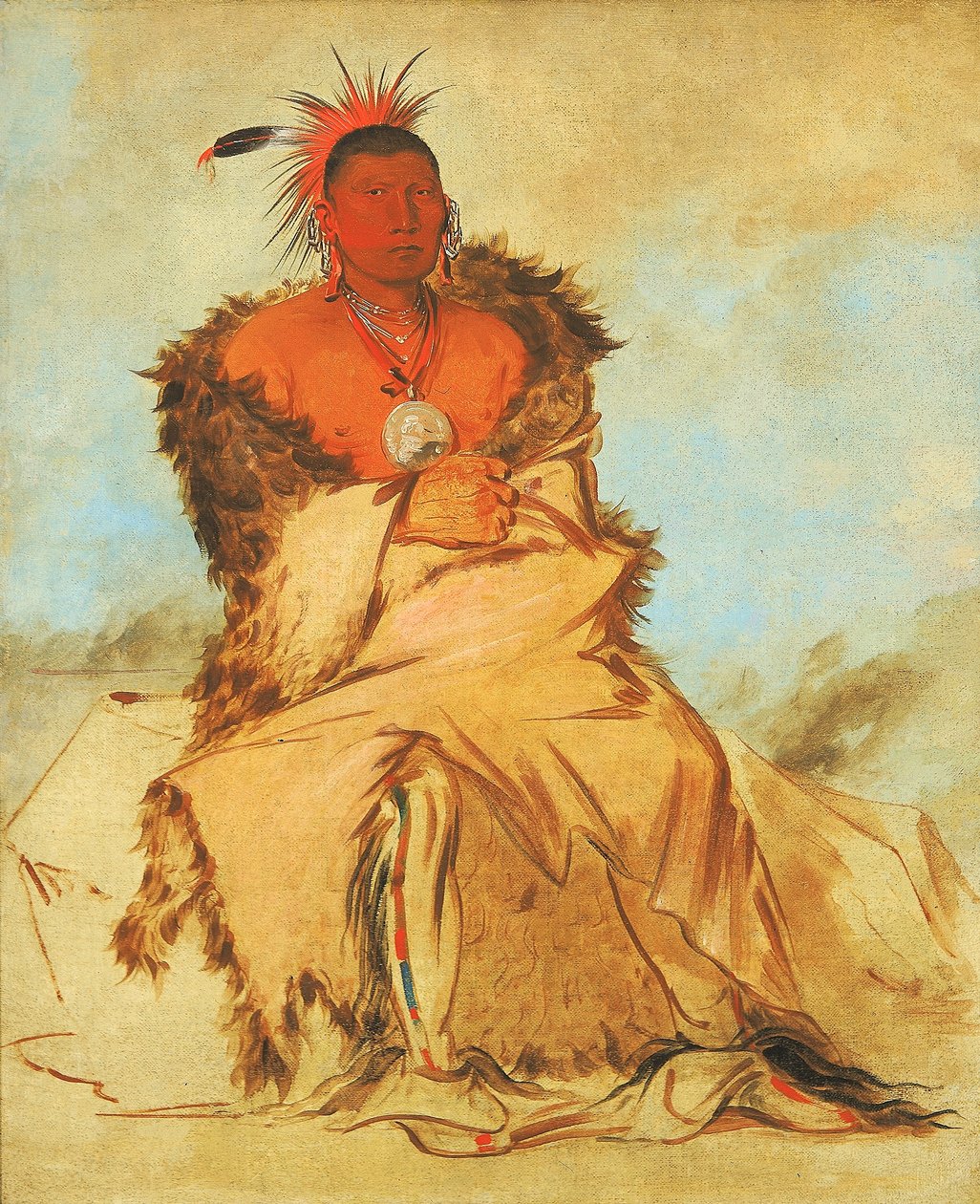 Loo-rá-wée-re-coo, Pták, který jde do války, Tapage Pawnee od George Catlin