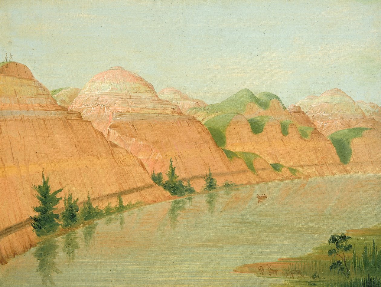 Nádherné hliněné útesy, 1800 mil nad St. Louis od George Catlin