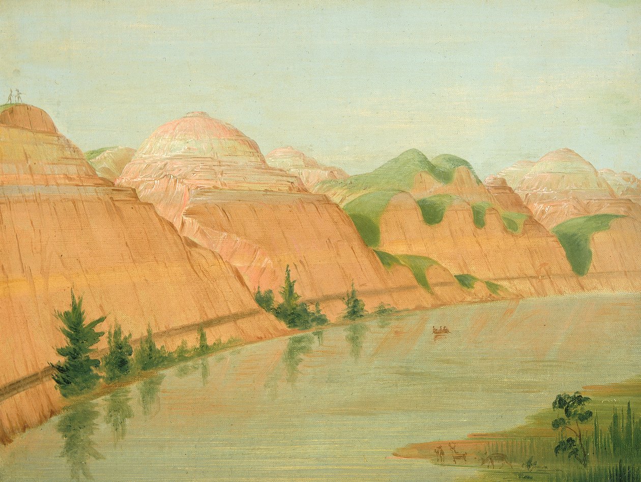 Velkolepé Clay Bluffs, 1800 mil nad St. Louis, 1832. od George Catlin