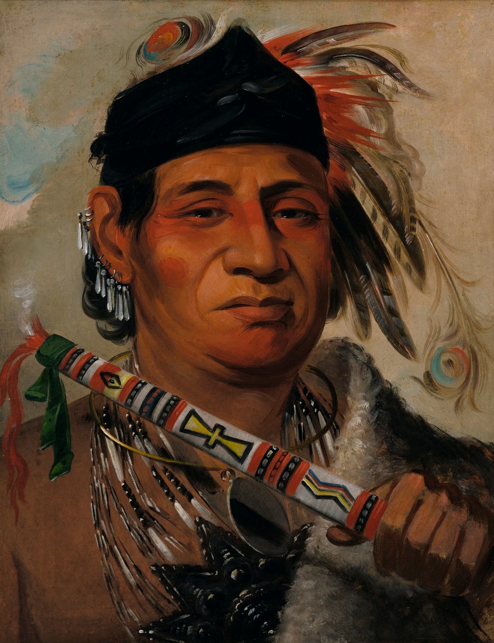 Mah-kée-mee-teuv, medvěd grizzly, náčelník kmene od George Catlin