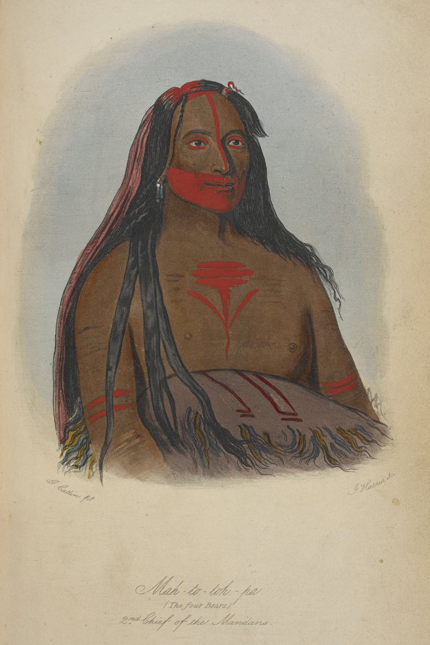 Mah-to-toh-pa (čtyři medvědi) 2. náčelník Mandanů. od George Catlin