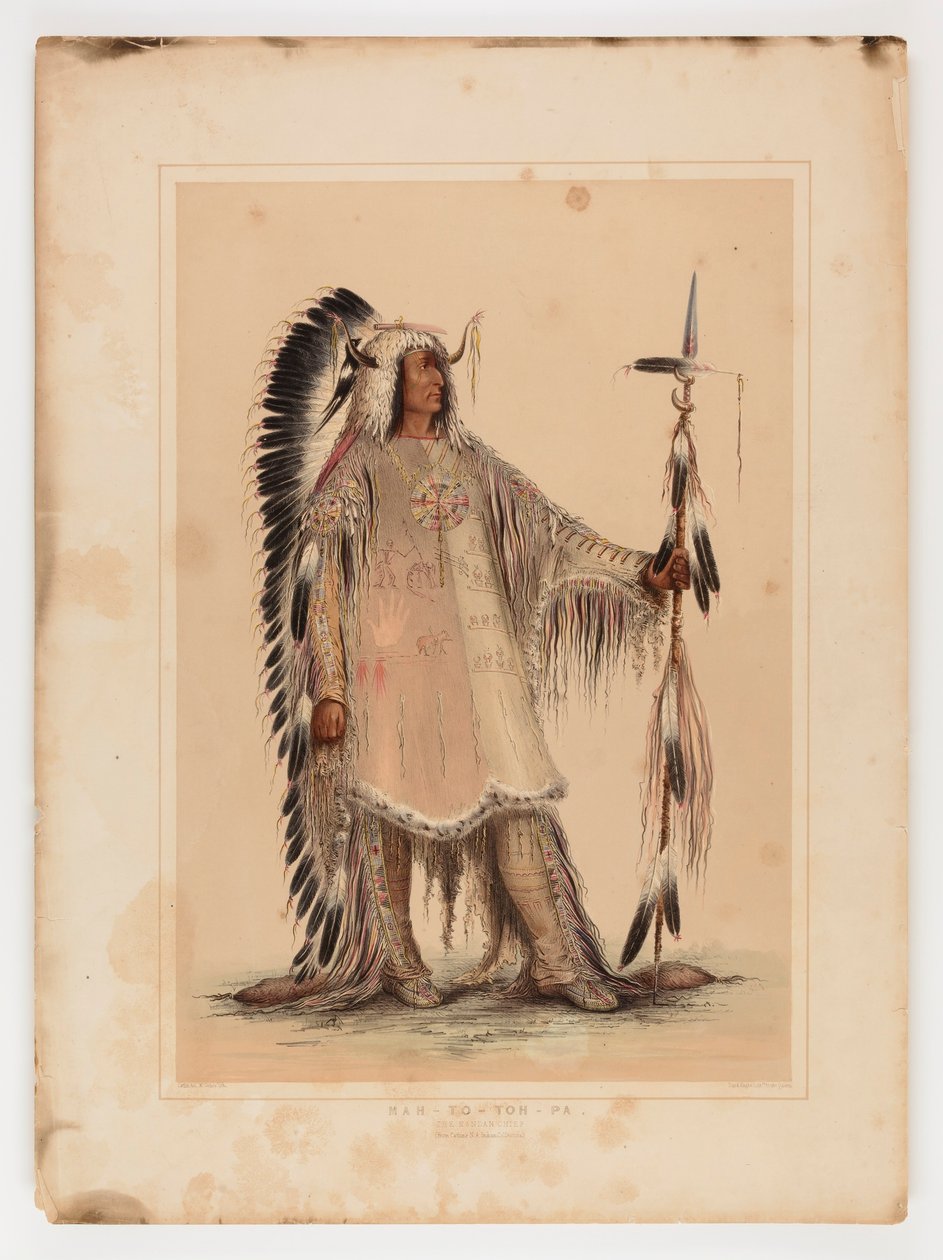 Mah-to-toh-pa, náčelník Mandanů od George Catlin