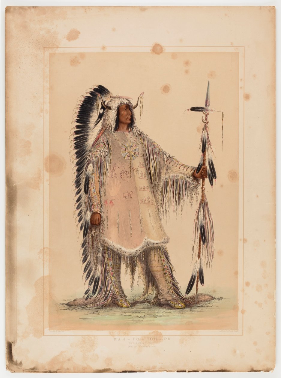 Mah-to-toh-pa, náčelník Mandanů od George Catlin