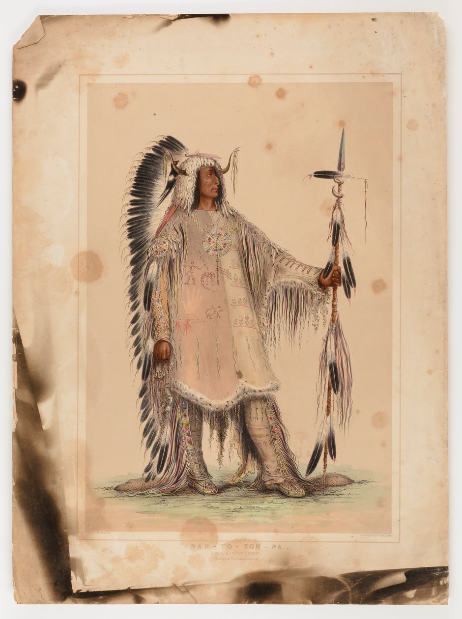 Mah-to-toh-pa, náčelník Mandanů od George Catlin