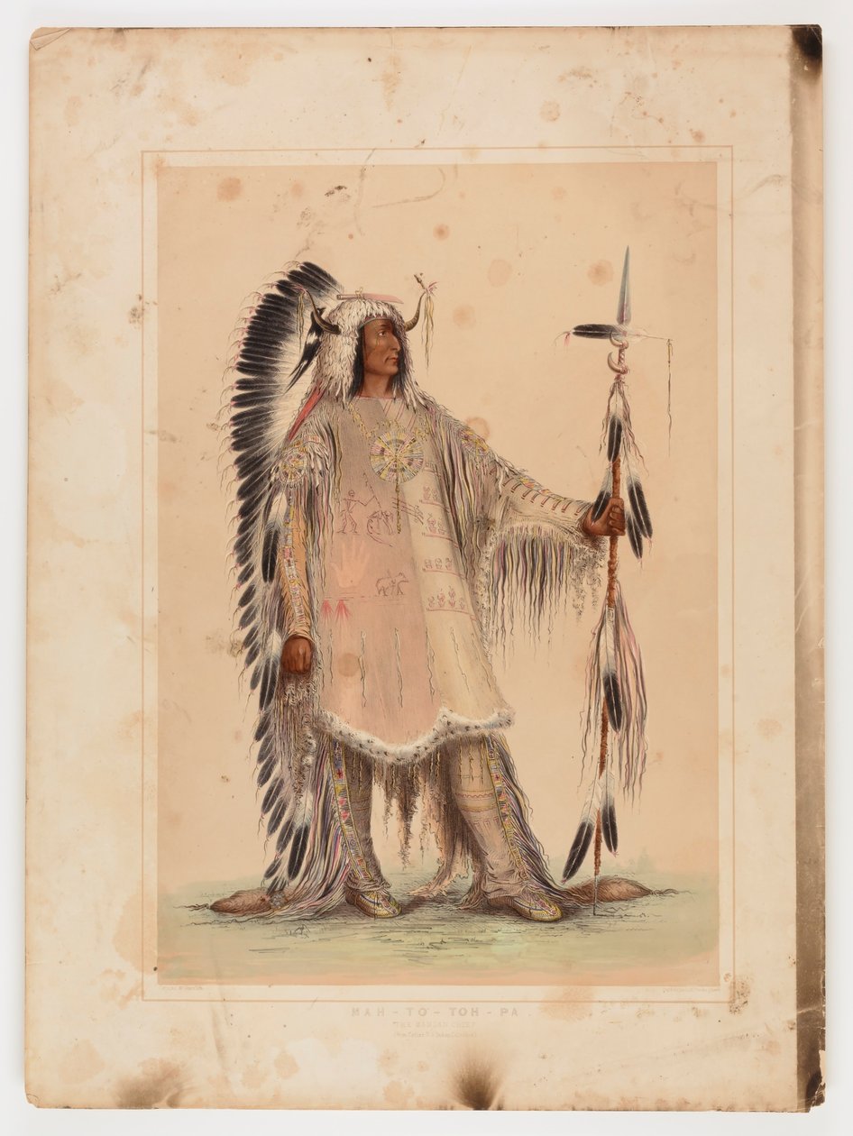 Mah-to-toh-pa, náčelník Mandanů od George Catlin