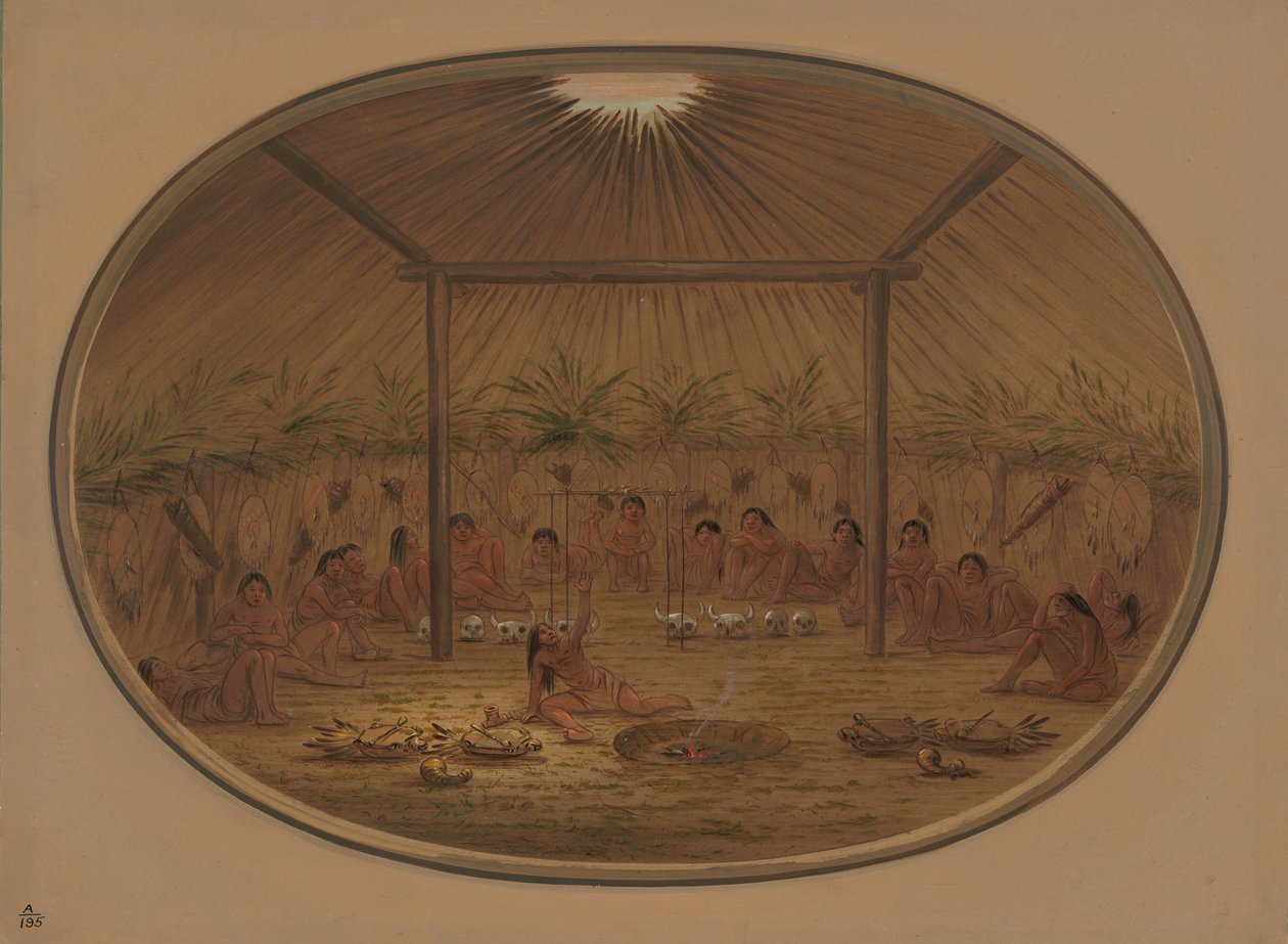 Mandanský obřad – Voda klesá, 18611869. od George Catlin