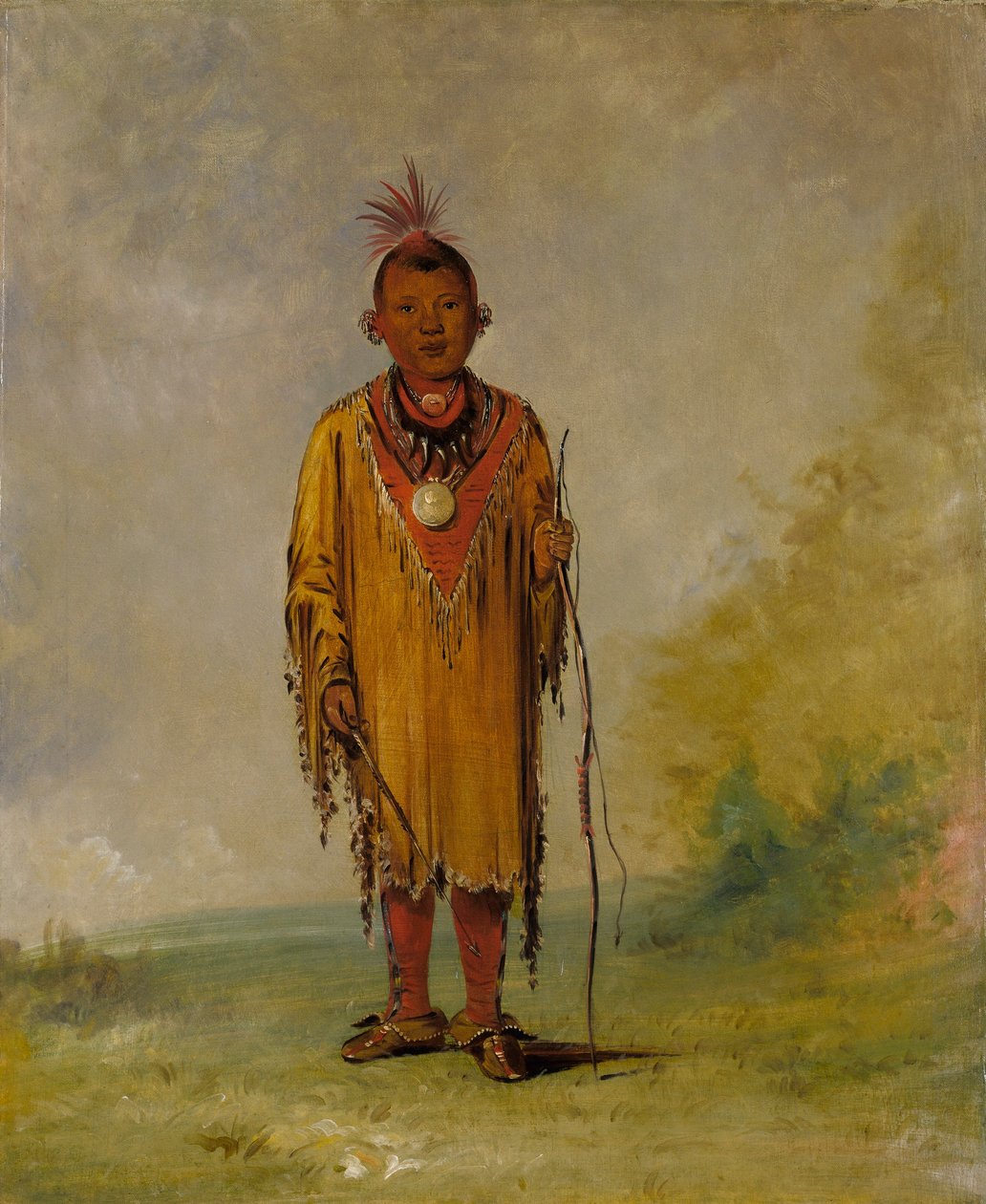 Me-sóu-wahk, Jelení vlasy, Oblíbený syn Kee-o-kúk od George Catlin