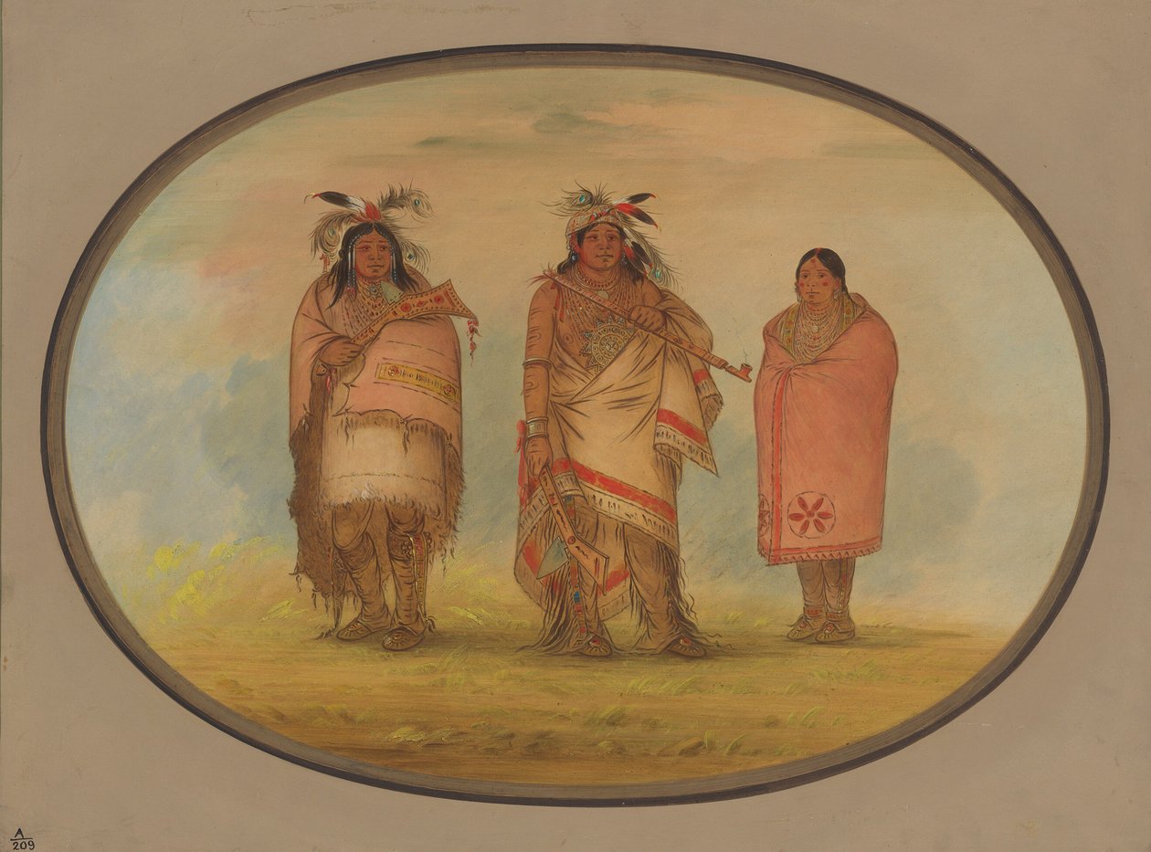 Náčelník Menomonie, jeho manželka a syn, 18611869. od George Catlin