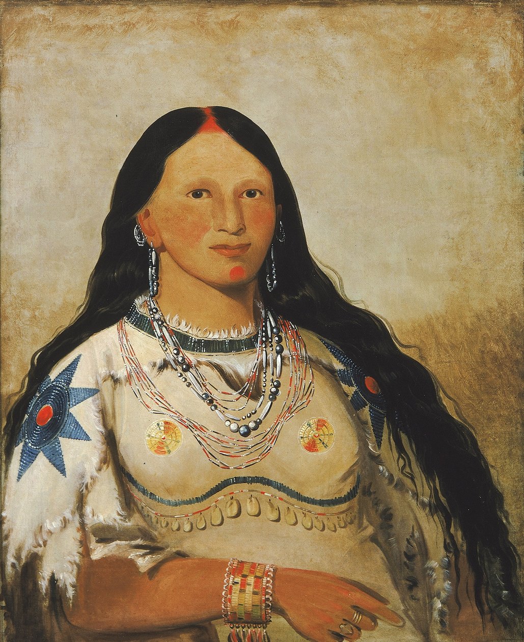 We-me-ee-sunk-te-ka, Mink, krásná dívka od George Catlin