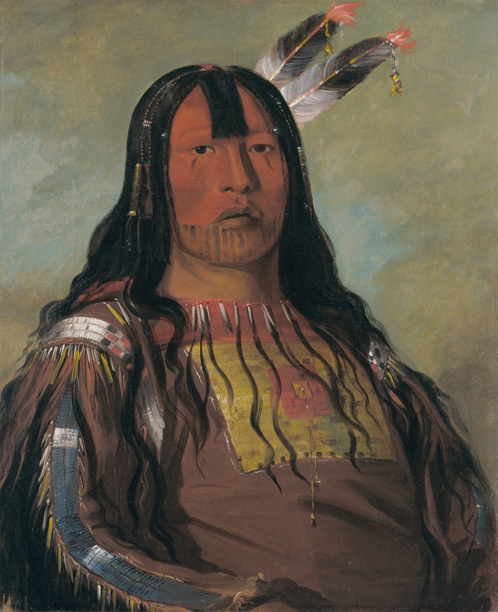 Mix-ke-móte-skin-na, Železný roh, Bojovník od George Catlin