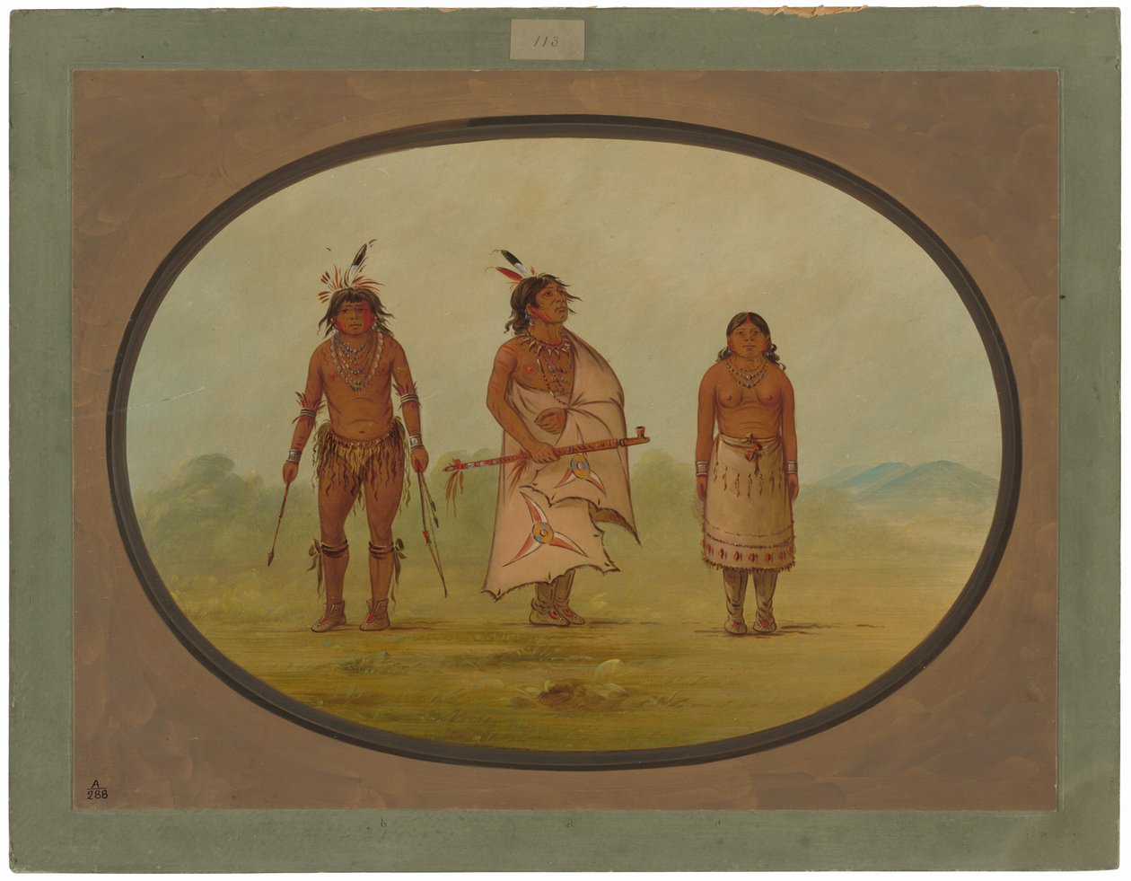 Náčelník Mohave, válečník a jeho žena od George Catlin