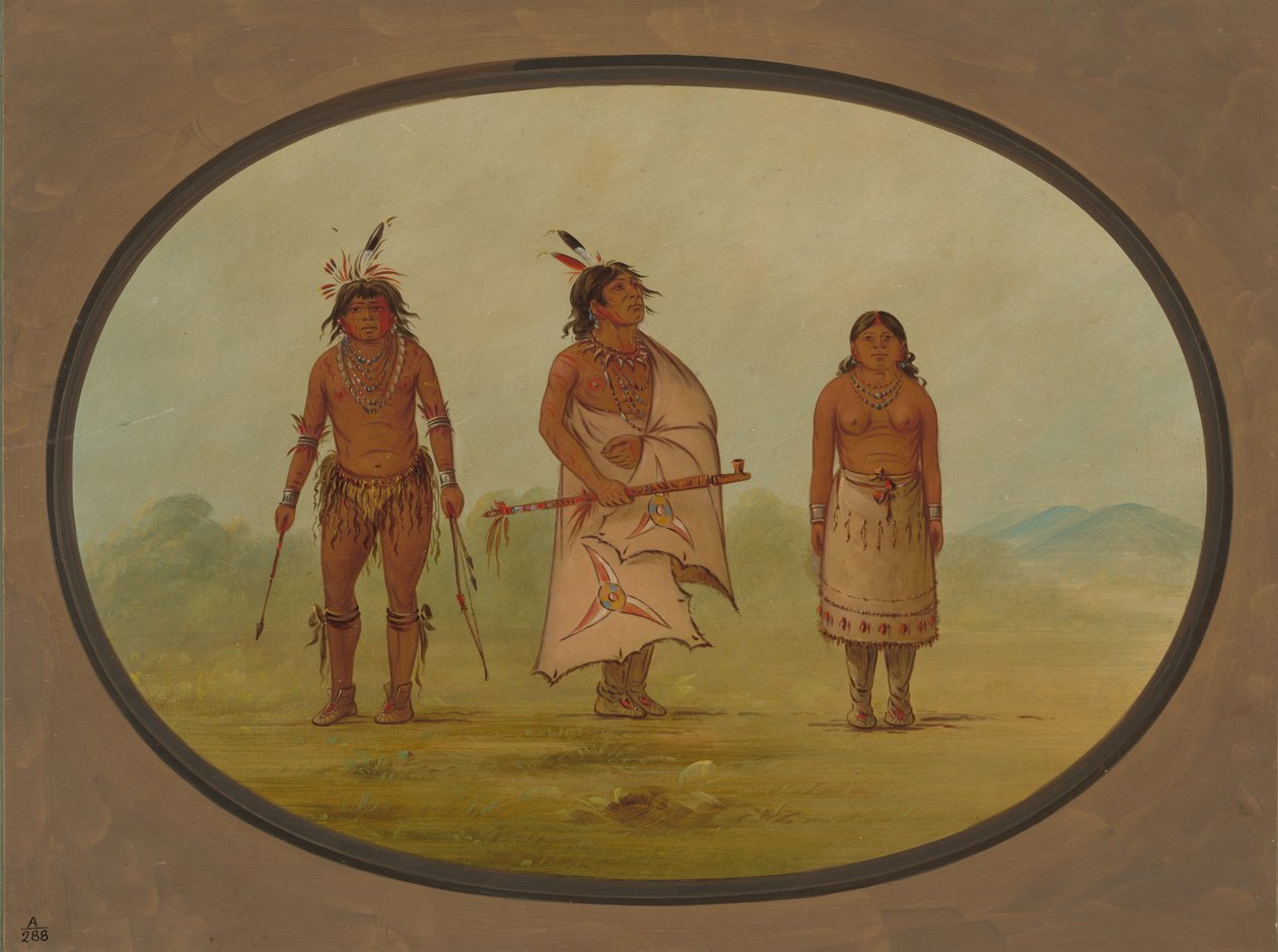 Mohave náčelník, válečník a jeho žena, 18551869. od George Catlin