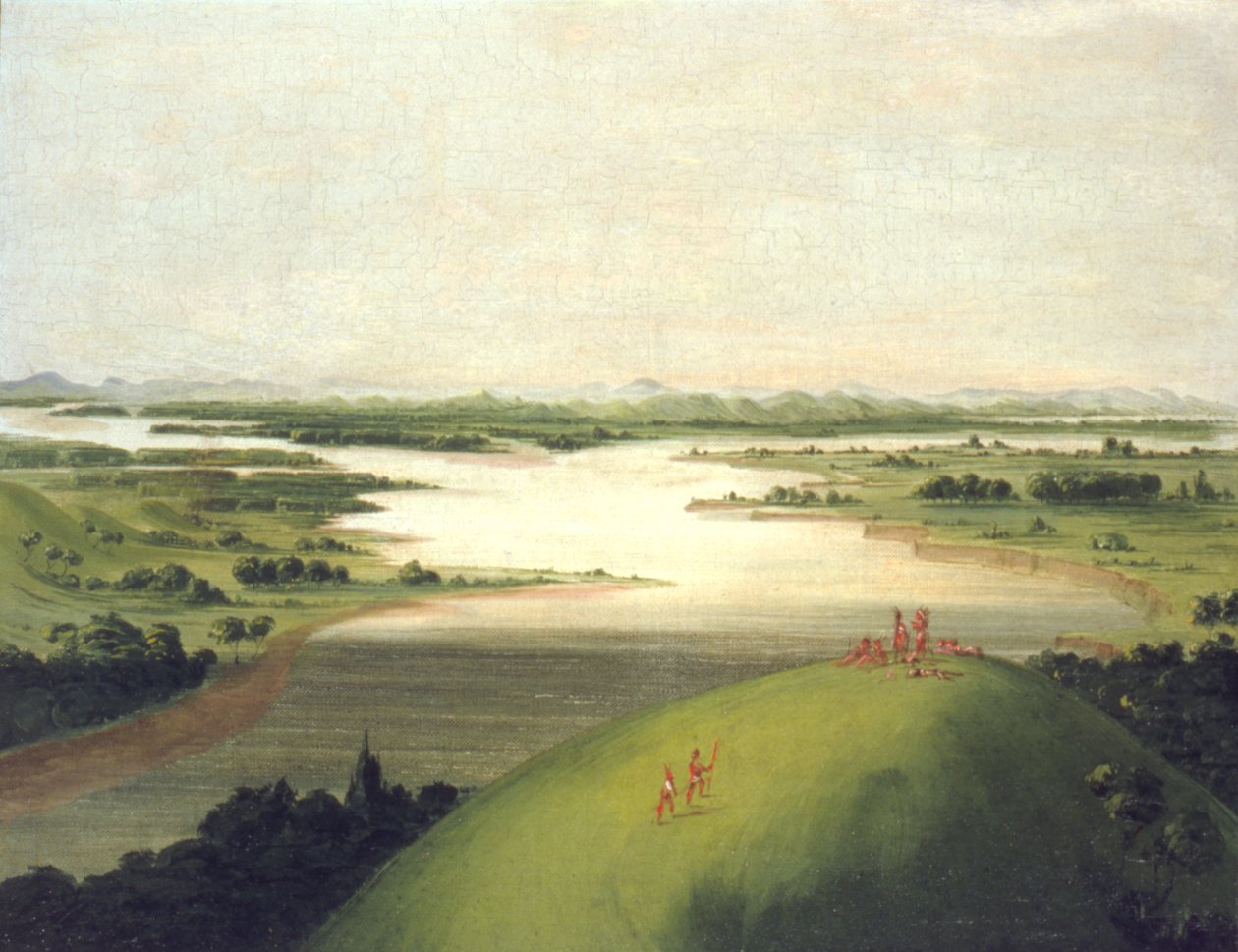 Ústí řeky Platte, 900 mil nad St. Louis od George Catlin