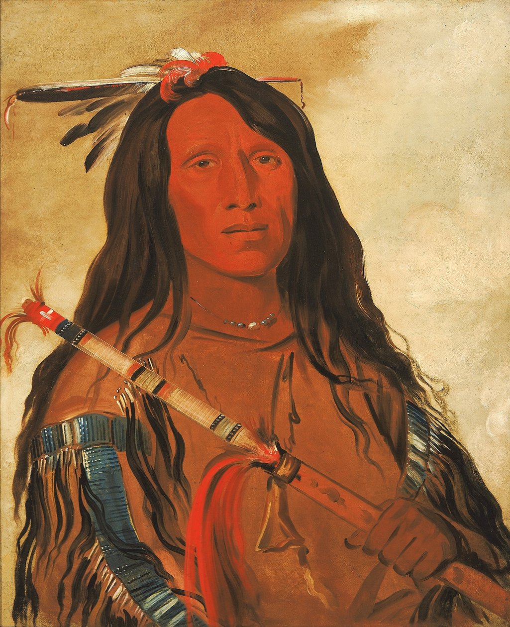 Né-hee-ó-ee-wóo-tis, Vlk na kopci, náčelník kmene od George Catlin